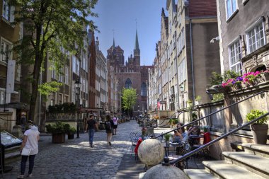 Gdansk eski şehir pazarı fotoğrafçılık antika