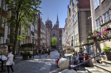 Gdansk eski şehir pazarı fotoğrafçılık antika