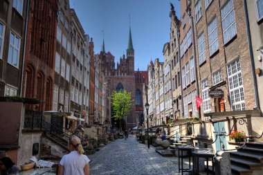 Gdansk eski şehir pazarı fotoğrafçılık antika
