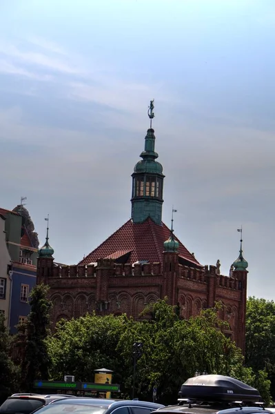 Gdańsk Stare Budynki Miejskie Fotografia Retro Vintage Antyczne — Zdjęcie stockowe