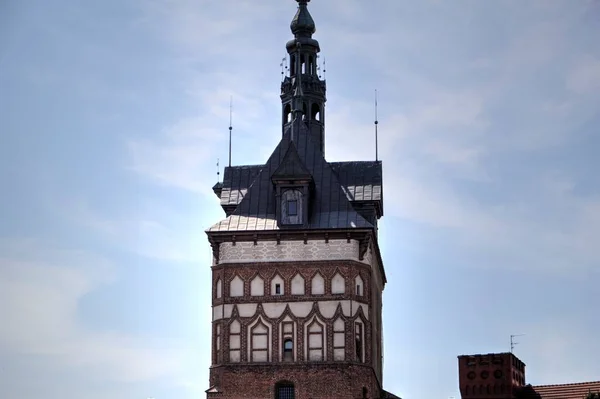 Gdaňsk Staré Městské Budovy Fotografie Retro Vintage Starožitnosti — Stock fotografie