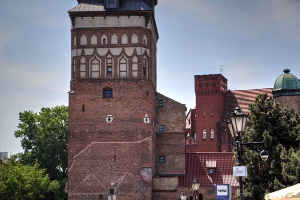 Gdansk Gamla Stan Byggnader Fotografi Retro Vintage Antik — Stockfoto