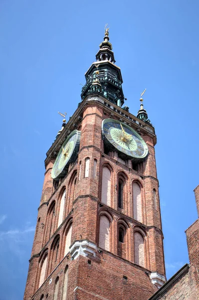 Gdansk Régi Város Épületek Fotográfia Retro Szüret Antik — Stock Fotó