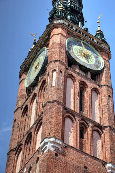 Gdansk Gamla Stan Byggnader Fotografi Retro Vintage Antik — Stockfoto