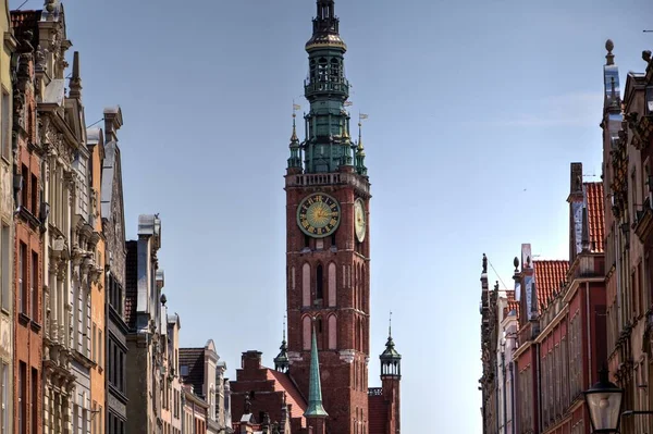 Stare Miasto Gdańsku Fotografia Targowa Vintage Retro — Zdjęcie stockowe