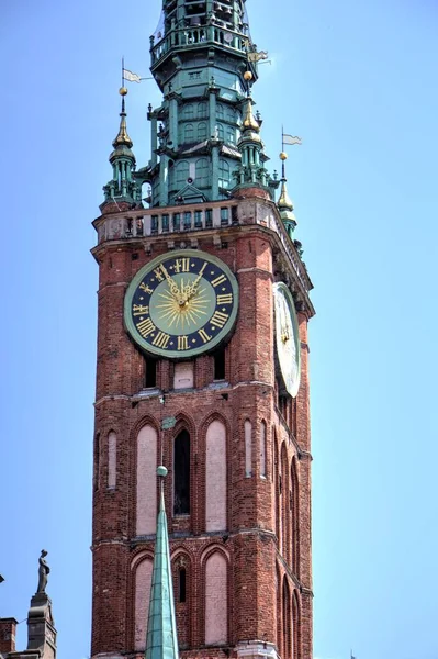 Gdaňsk Staré Město Město Trh Fotografie Vintage Retro — Stock fotografie