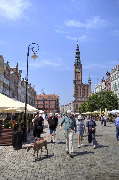 Gdaňsk Staré Město Město Trh Fotografie Vintage Retro — Stock fotografie