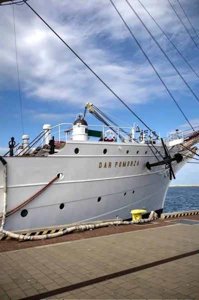 Gdynia Segling Fregatt Hamnen Fotografering — Stockfoto