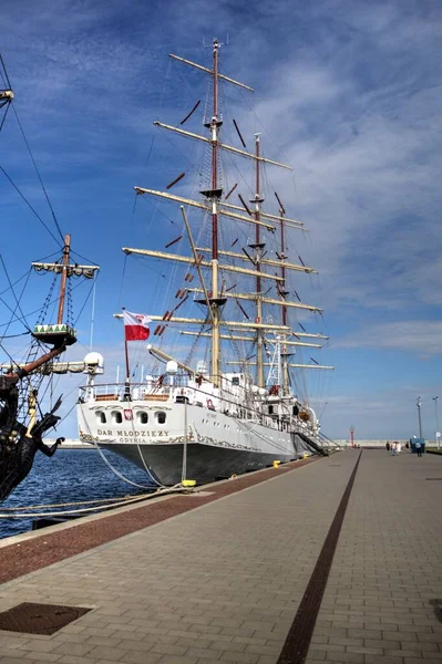 Gdynia Zeilfregat Havenfotografie — Stockfoto