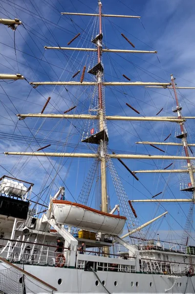 Gdynia Fragata Vela Porto Fotografia — Fotografia de Stock