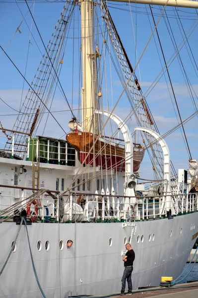 Gdynia Segling Fregatt Hamnen Fotografering — Stockfoto