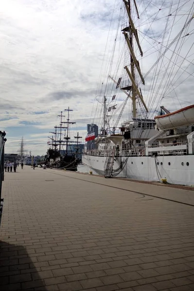 Gdynia Sailing Frigate Harbor Photography — Stock Photo, Image