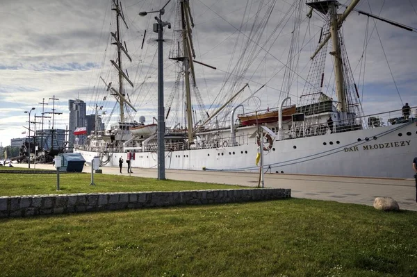 Gdynia Sailing Fregatte Hafen Fotografie — Stockfoto