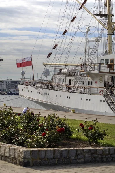 Gdynia Vela Fregata Porto Immagini — Foto Stock
