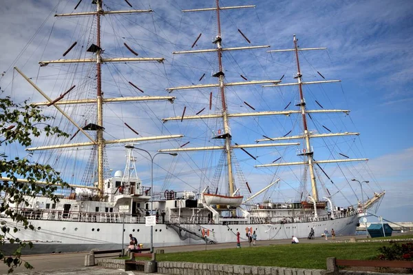 Gdynia Sailing Fregatte Hafen Fotografie — Stockfoto