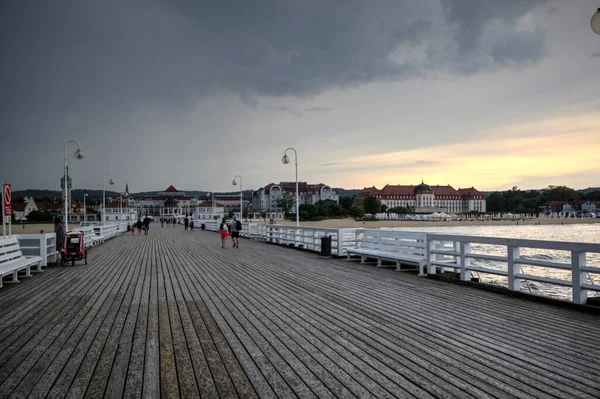 Προβλήτα Στο Sopot Molo Sopocie Gdynia Poland — Φωτογραφία Αρχείου