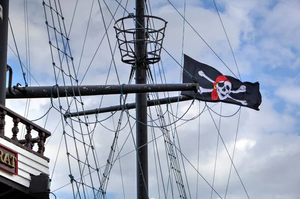 Kurukafa ve kemikler korsan bayrağında