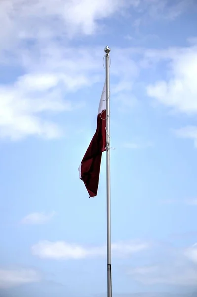 Polonia Ondeando Bandera Cielo — Foto de Stock