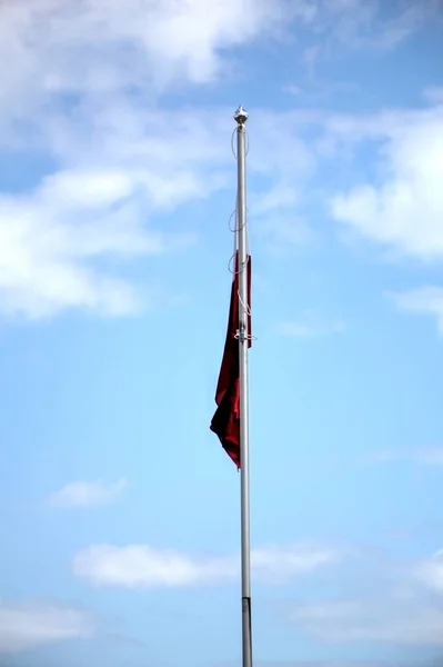 Pologne Agitant Drapeau Sur Ciel — Photo