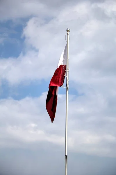 Polonia Ondeando Bandera Cielo — Foto de Stock