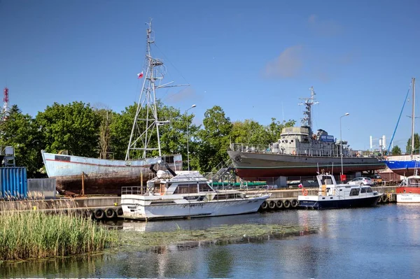 Парусные Лодки Пристани Яхт Колобжеге — стоковое фото