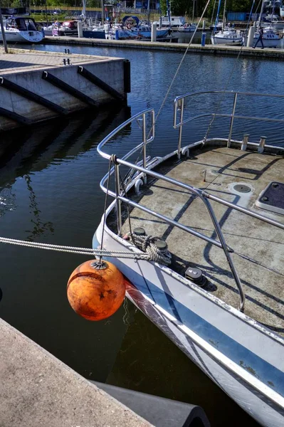 Zeilboten Opgeborgen Jachthaven Kolobrzeg Vintage Retro Fotografie — Stockfoto