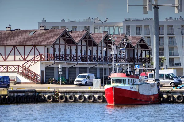 Segelboote Der Marina Kolobrzeg Oldtimer Retro Fotografie Verstaut — Stockfoto