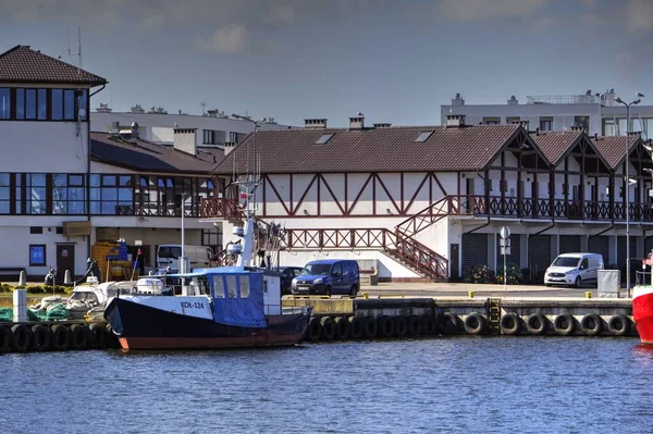 Barche Vela Stivati Porto Turistico Kolobrzeg Vintage Retrò Fotografia — Foto Stock