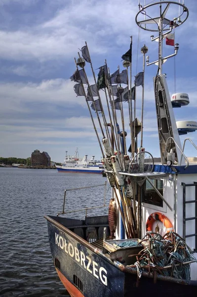 Zeilboten Opgeborgen Jachthaven Kolobrzeg Vintage Retro Fotografie — Stockfoto