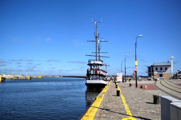 Kolobrzeg Segelboote Verstaut Der Mole Hafen — Stockfoto