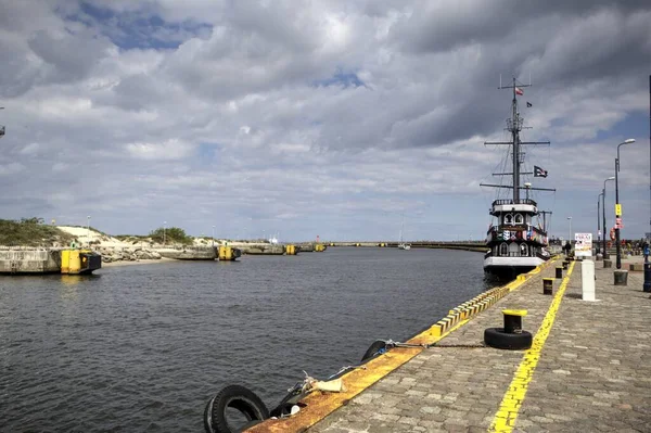 Kolobrzeg Segelboote Verstaut Der Mole Hafen — Stockfoto