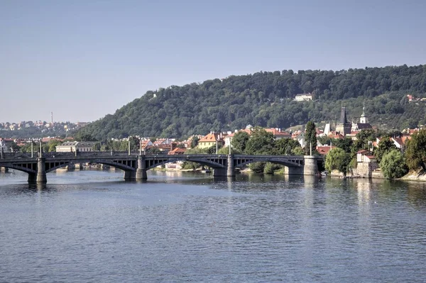 Prags Slott Hradcany Med Floden Vltava Tjeckien — Stockfoto