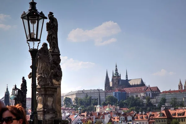 Prags Slott Hradcany Med Floden Vltava Tjeckien — Stockfoto