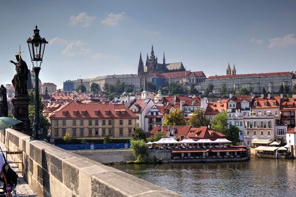 Prager Burg Hradcany Mit Moldau Der Tschechischen Republik — Stockfoto