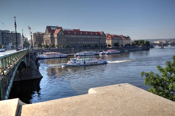 Praag Stadsgezicht Rivier Tsjechië — Stockfoto