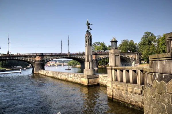 Praag Stadsgezicht Rivier Tsjechië — Stockfoto