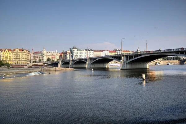 Praga Río Paisaje Urbano República Checa — Foto de Stock