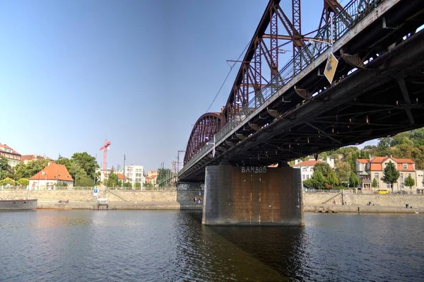 Praag Stadsgezicht Rivier Tsjechië — Stockfoto