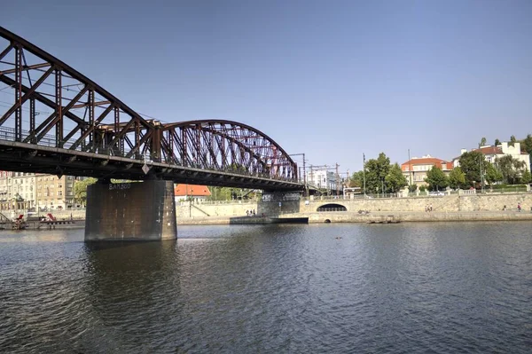 Prag Stadtbild Fluss Tschechische Republik — Stockfoto