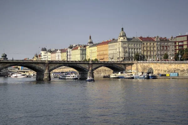 Praag Stadsgezicht Rivier Tsjechië — Stockfoto