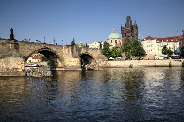 Praga Río Paisaje Urbano República Checa —  Fotos de Stock