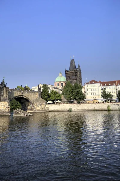Prag Stadtbild Fluss Tschechische Republik — Stockfoto
