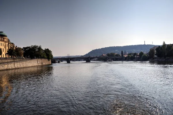 Prag Stadtbild Fluss Tschechische Republik — Stockfoto