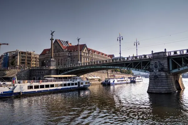 Praga Río Paisaje Urbano República Checa — Foto de Stock