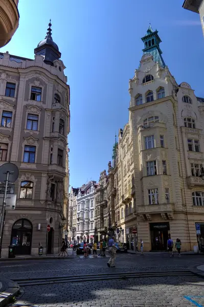 Oude Straat Praag Retro Vintage Antiek — Stockfoto