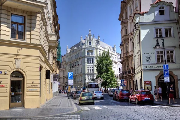 Oude Straat Praag Retro Vintage Antiek — Stockfoto