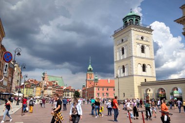 Varşova 'daki eski şehir manzarası, eski kasaba, Polonya