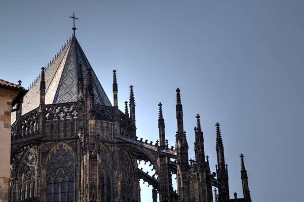 Cattedrale San Vito Praga Vintage Retrò Antico — Foto Stock