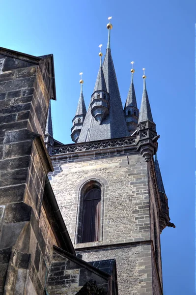 捷克共和国布拉格旧城广场市政厅的塔楼 — 图库照片