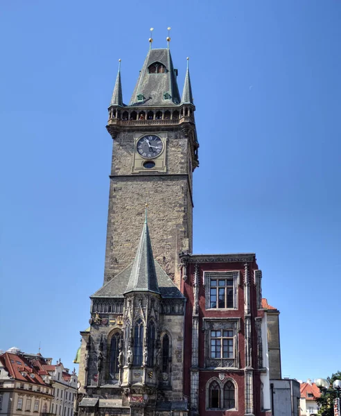 Prag Çek Cumhuriyeti Avrupa Daki Eski Şehir Meydanı Ndaki Belediye — Stok fotoğraf